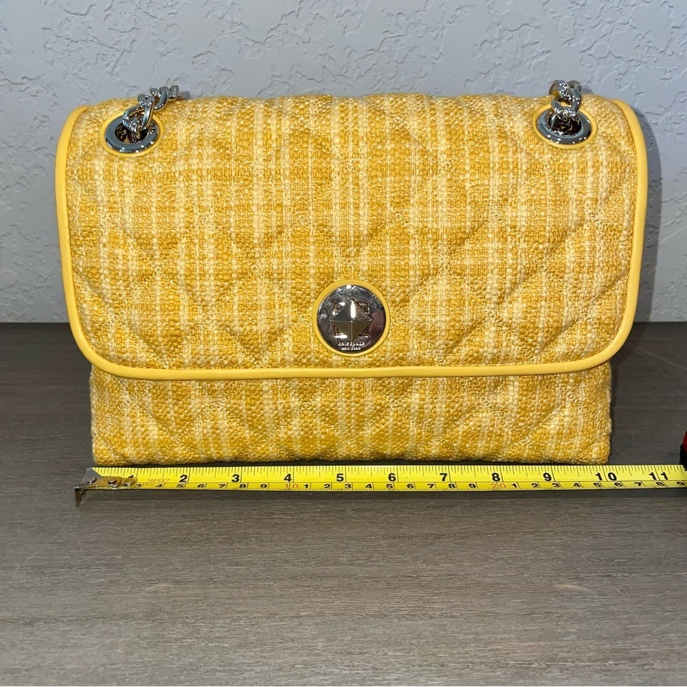KATE Spade Natalia Tweed Medium Flap Quilted Shoulder Bag, Cut Mango - Picture 8 of 10
